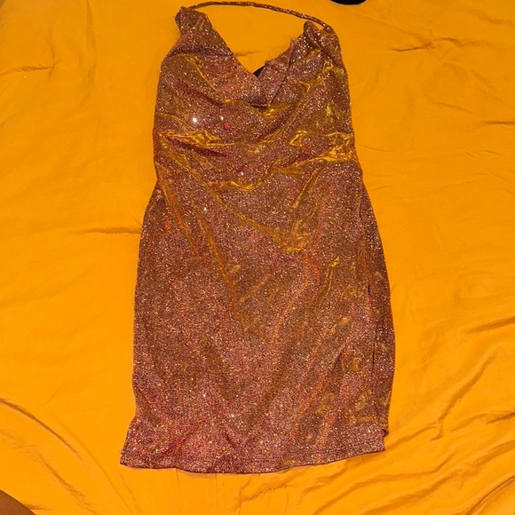 SHEIN Dresses Rustic Pinkorange Glitter Dress Poshmark